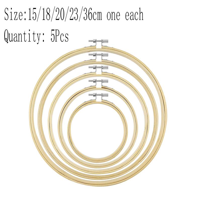 1-9pcs 8-36cm Wooden Embroidery Hoops Frame Set, Cross Stitch Rings for Sewing Craft, Home Decor & Party Decoration