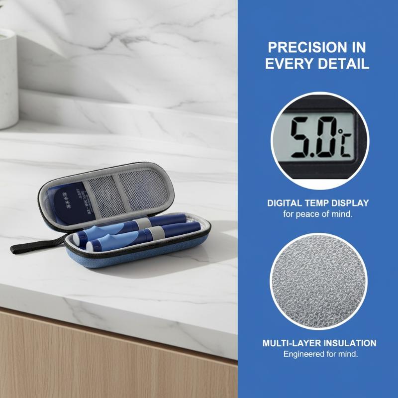 Insulin Cooler Travel Storage Case With Digital Display Medicine Organizer Bag Reusable Diabetes Carrying Bag For Diabetics