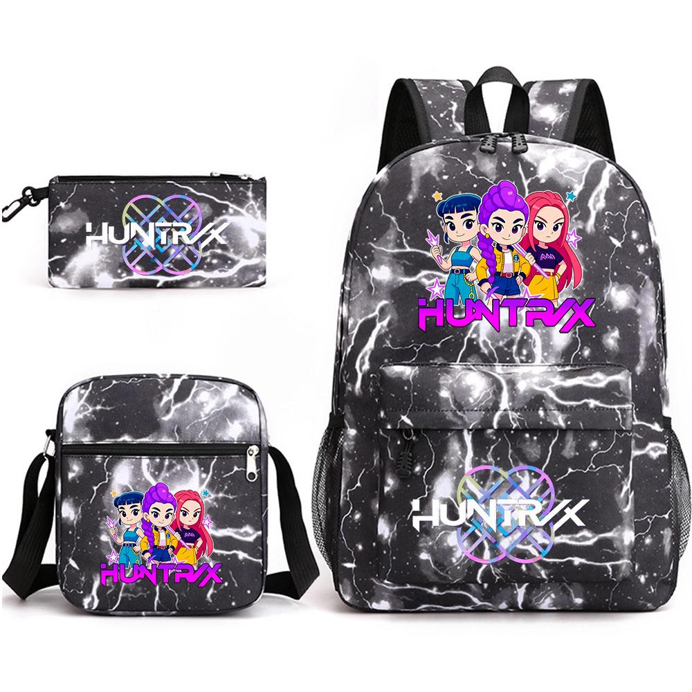 3Pcs/set Anime Cartoon Printed Large Capacity Bookbag Backpack with Shoulder Bag Pencil Case for Student Boy Girl Schoolbag