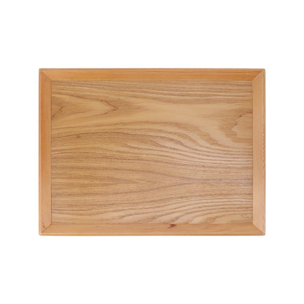 Large Capacity Rectangle Wood Tray Smooth Finish Wood Material Wooden Serving Tray Rectangular Shape