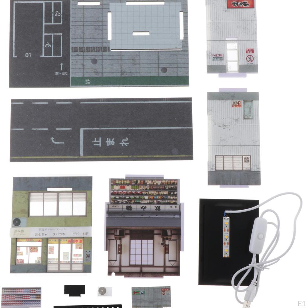 1/64 Parking Lot Scene Display Two Mini Vehicle Miniature Home Decoration Show Scenery for