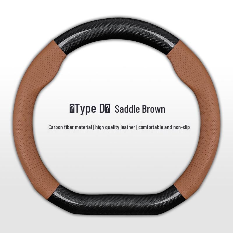 Genuine Leather Steering Wheel Cover for Qoros 3, 3 SUV, and 5 SUV - Four Seasons Universal Fit