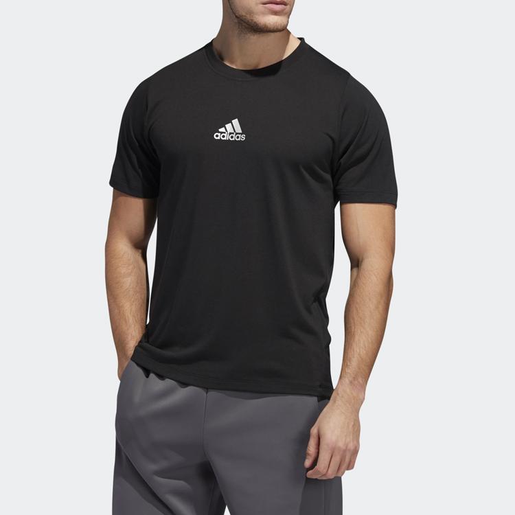 Adidas T Shirts Men's Black Crew Neck Moderate Straight Fit ED8320