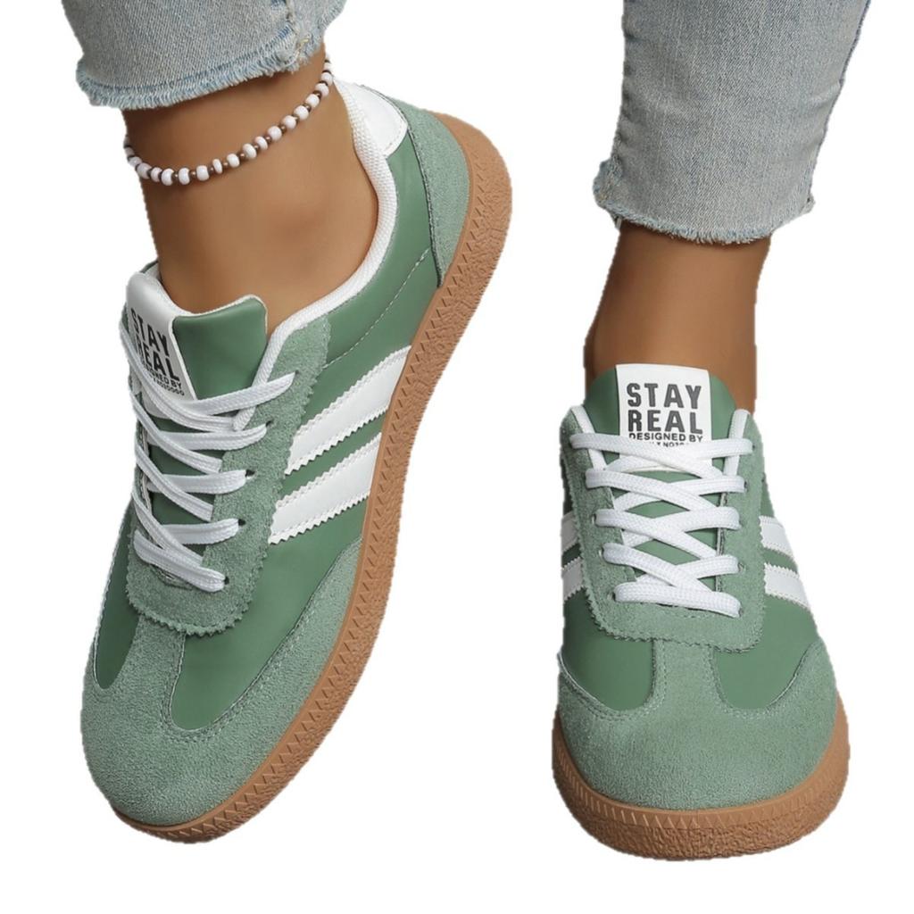 Flat Bottomed German Training Shoes for Women, Plus Size Sports Board Shoes for Spring and Autumn, Fashionable and Casual White Shoes for Women