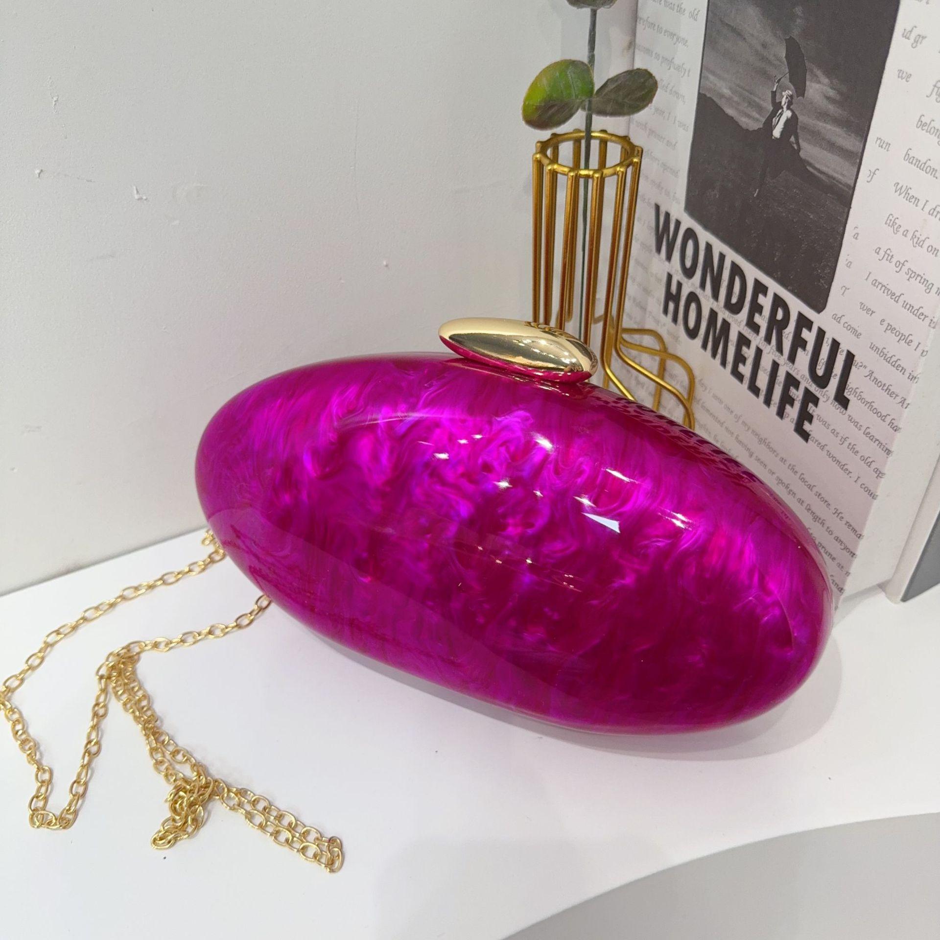 Women S Shoulder Oblique Span Bag, Special-Shaped Shell Acrylic Bag, Fashion Wedding Dinner Clutch Bag