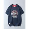 Export Surplus All-Cotton Washed and Brushed Men's Casual Versatile Letter Print Round Neck Short-Sleeve T-Shirt Trendy Base Shirt