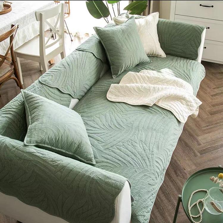 Y Simple Pure Cotton Washed Sofa Cushion Fabric Seat Cushion Non-Slip Full Cover Sofa Towel Sofa Cover  Direct Sales