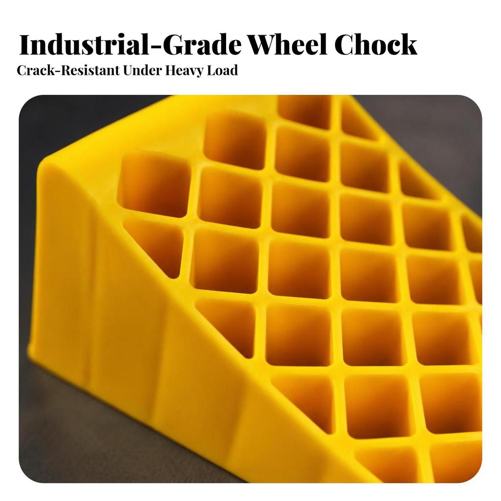 Plastic Wheel Chock Ribbed with Raised Ribs Sturdy for Drivers