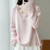 Designer 3D Flower Bell Sleeve V-Neck Sweater, Pure Wool, Enhances Skin Tone, Autumn/Winter Fashion for Women