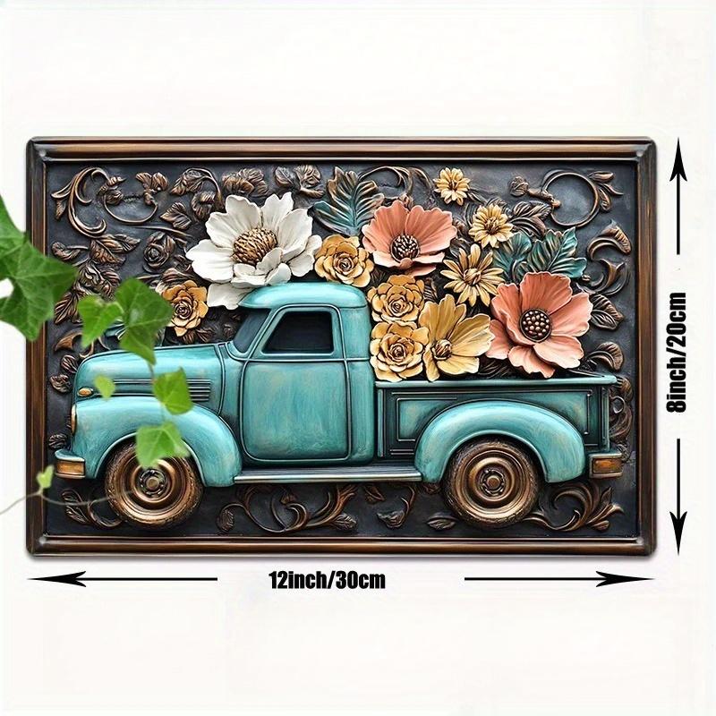 

2d Flat 30*20cm, Vintage Truck Wooden Wall Art Wooden Sign, Easy Install, for Home, Kitchen, Garden, Bedroom, Bar Decor. 30*20cm