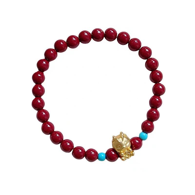 New design rock crystal elastic bracelet sweet temperament strawberry crystal bracelet jewelry girl.