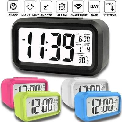 Clear Digital Display Digital Alarm Clock Smart Night Light Compact Design