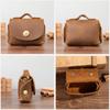 Crazy Horse Leather Zero Wallet Genuine Key Bag High Grade Male Retro Handmade Earphone Compact Storage Coin