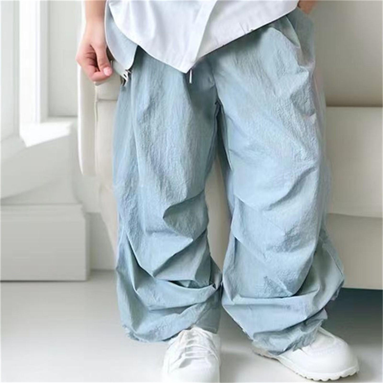 

Летние детские свободные брюки Dopamine, тонкие, средние и большие детские спортивные однотонные повседневные длинные брюки 150