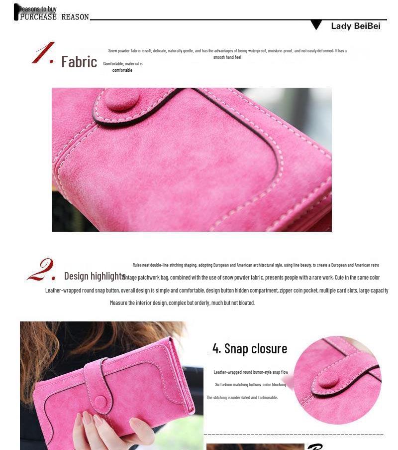 2025 Korean Style Retro Long Zipper Wallet - Women's Frosted Purse & Phone Holder