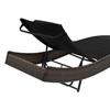 VidaXL Chaise longue avec oreiller Résine tressée Marron