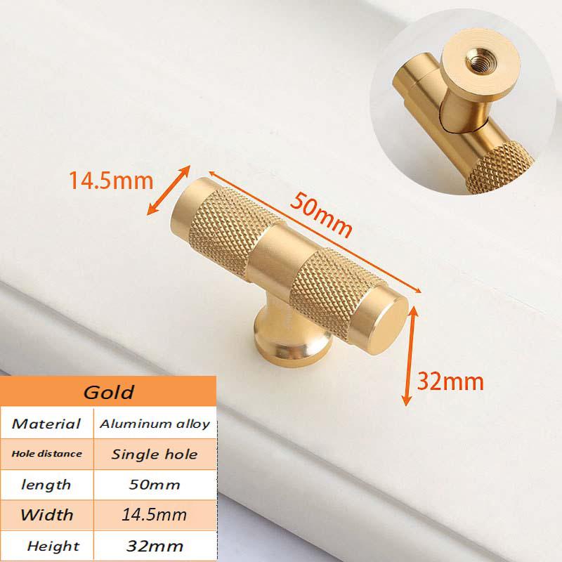 Closet T-Shape Bar Pull Handle Aluminum Profile Knob Kitchen Bedroom Cabinet Single Screw Hole Handle with 22mm Screw
