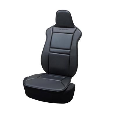 Phiten Leather Aqua Titanium Seat Covers for Passenger Single Front Cars, Seat, Black, 4051-91BK