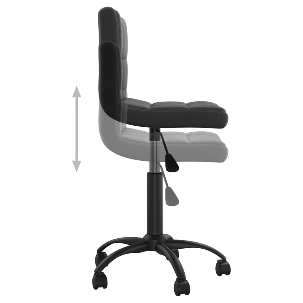 Vidaxl Swivel Office Chair, Black, Upholstered with Velvet