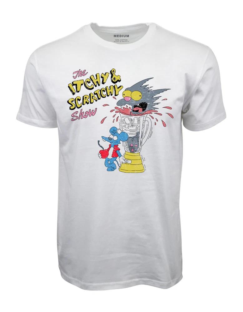 1994 Itchy Scratchy The Meat Grinder Graphic White TShirt S