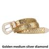 Women's European and American feng shui diamond leather belt, handmade diamond-encrusted fashionabl