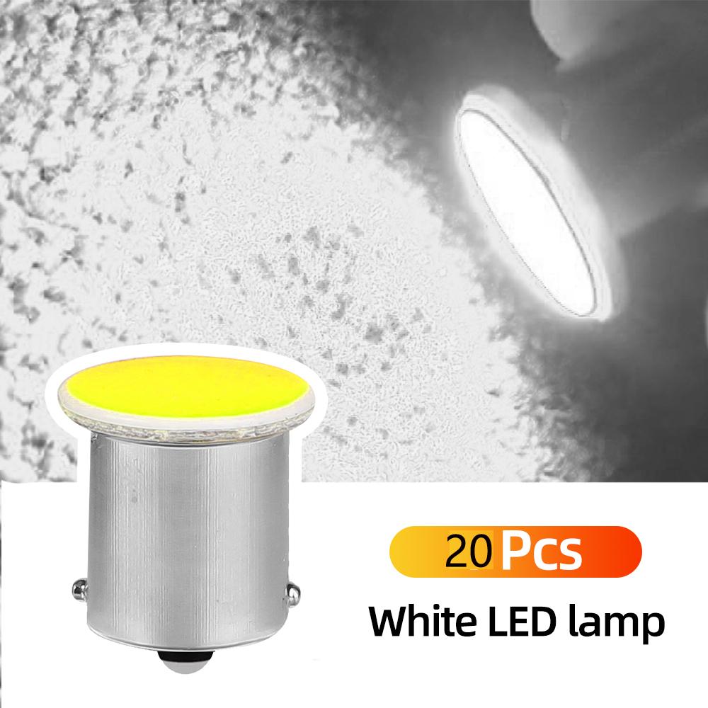 20pcs Super Bright S25 1156 Led COB 12SMD 1156 BA15S P21W Auto Car Signal Reverse Parking Led Lights 12V 24V Auto White Led