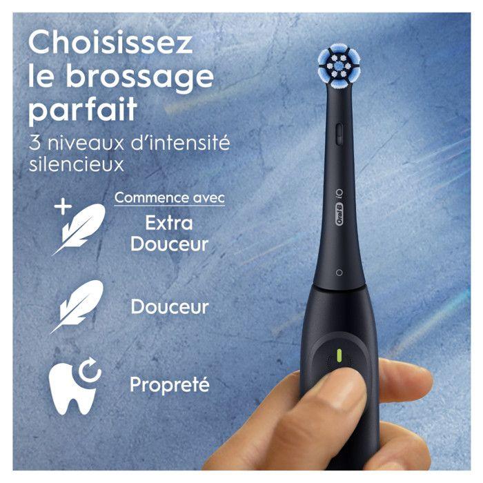 Brosse à dents électrique - ORAL-B - iO2 - Noir - 3 modes de brossage - Minuteur 2 minutes