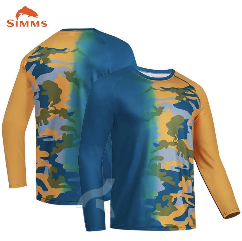 Simms long-sleeved T-shirt summer sunscreen clothes Luya fishing clothes upf50 + quick-drying breathable men's clothing new