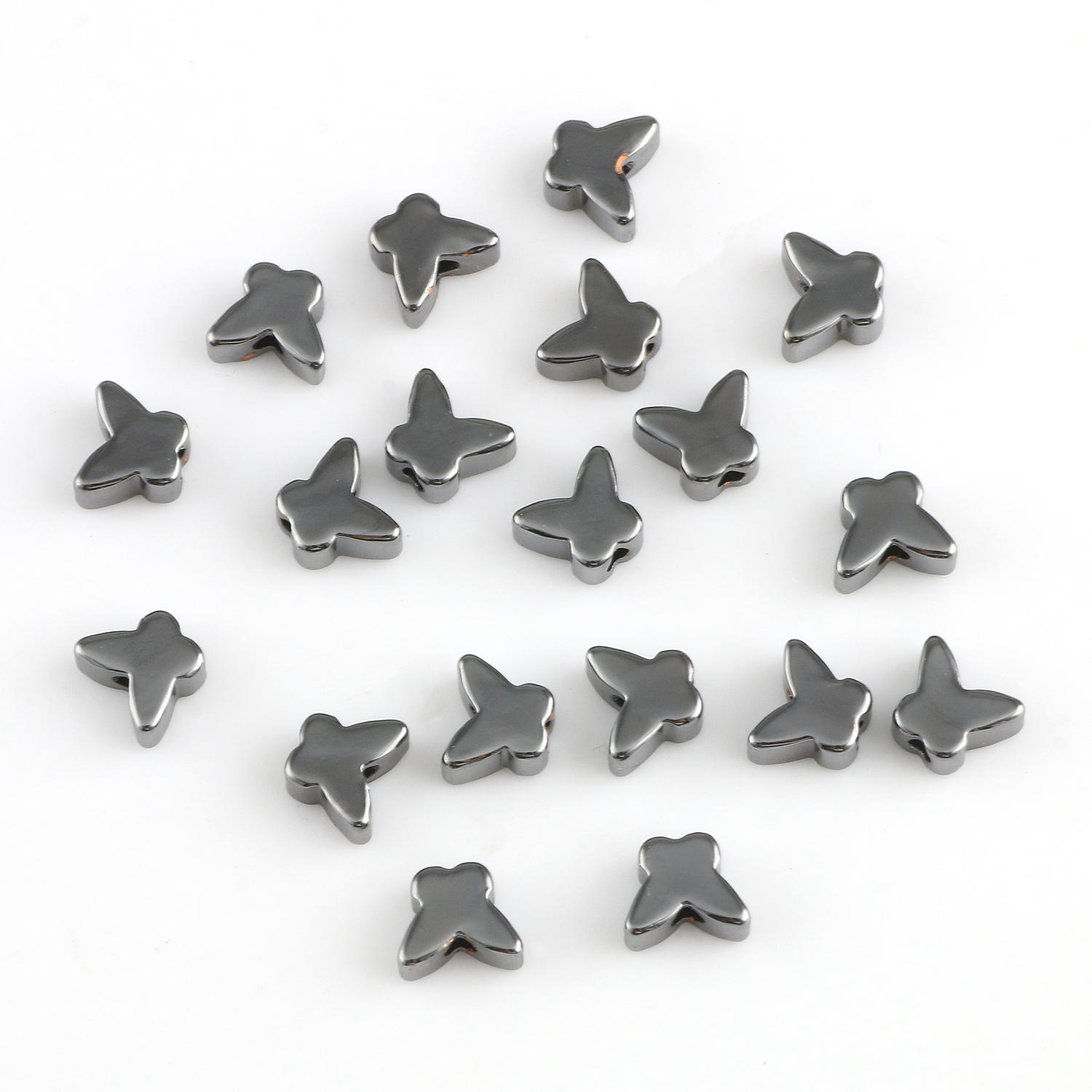 

10 шт. медные бусины, подвески, крест, сердце, звезда, луна, бусины с покрытием, ремесла, сохраняющие цвет, бусины для изготовления ювелирных изделий, браслет, ожерелье Black butterfly 6x5mm