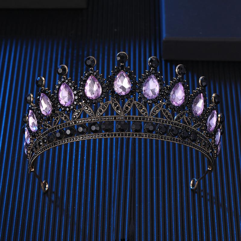

Цветная тиара со стразами в стиле барокко, европейская и американская, с бриллиантами, принцесса, круглая, аксессуар для волос, свадебное платье и корона