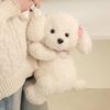 Teddy Hund Rucksack Sanftes Stofftier Plüsch Spielzeug Entzückender Welpe Süßer Haarclip Schal Hunde Plüschtiere Puppen Geburtsdatum Geschenke Entworfen Für Mädchen