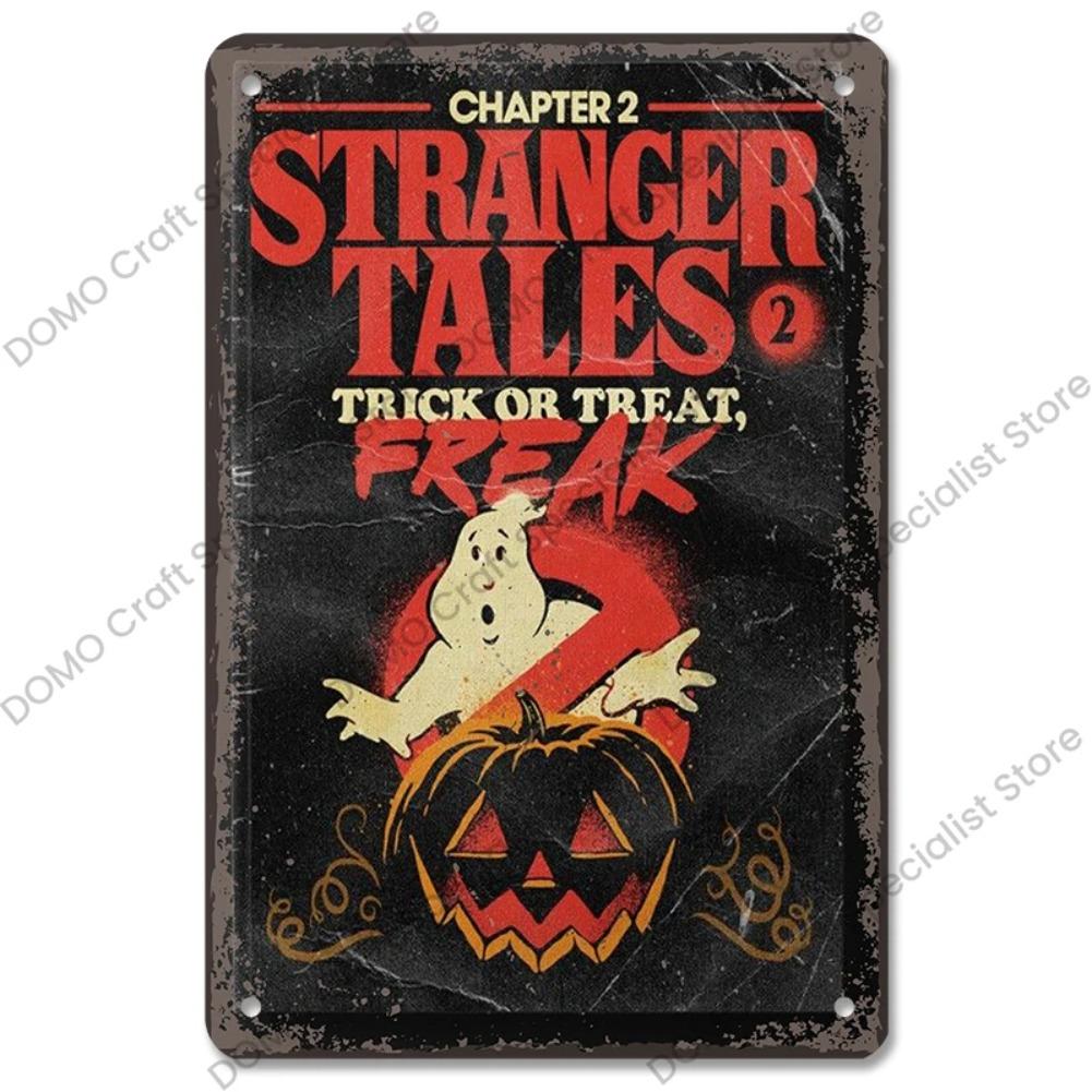 Halloween Night Party Poster Vintage Metal Signs Pumpkin Trick or Treat Metal Tin Plate Wall Art Decor For Bar Pub Club Home