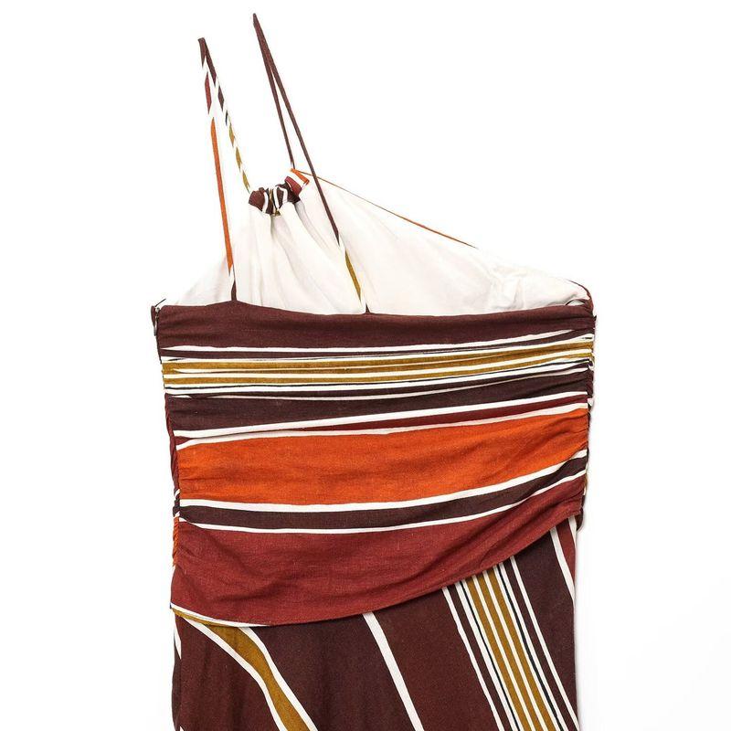 Kaslead New Arrival Women's Clothing Fashion Style Fashion Stripes Asymmetric Midi Skirt Dress 8734137