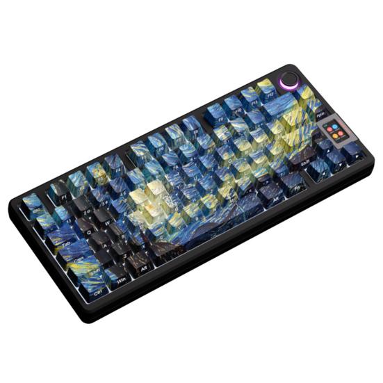 1 Set Starry Moon Colored Keyboard Key Caps Set 108 Keys Waterproof PBT Keyboard Caps Replacement No Fingerprints Computer