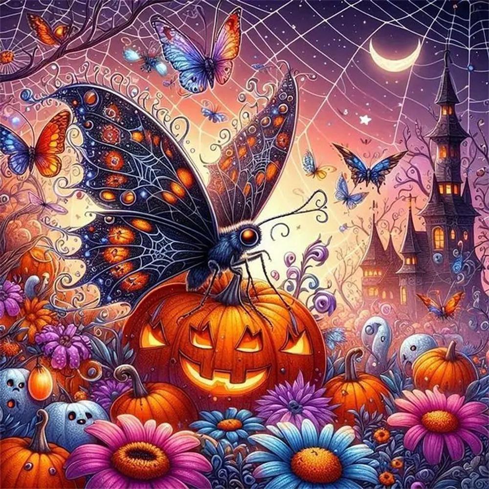 Diamond Embroidery Halloween Ghost Witch Rhinestone Picture Diamond Painting Kit Mosaic Full Square Drill Home Decor
