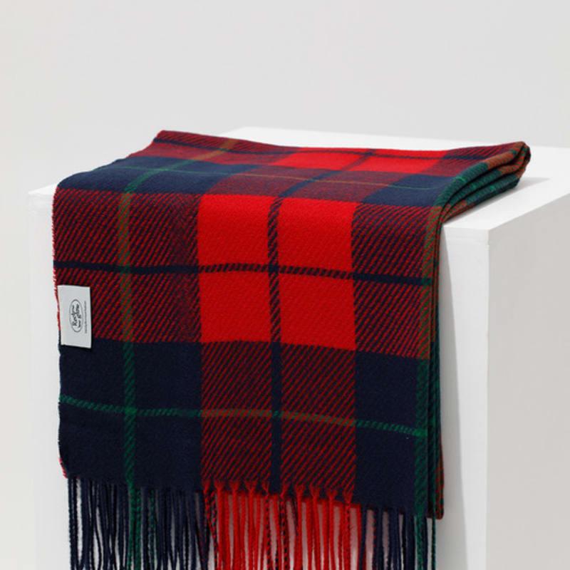 RECLOW OMBRE Two-tone Check Muffler RED