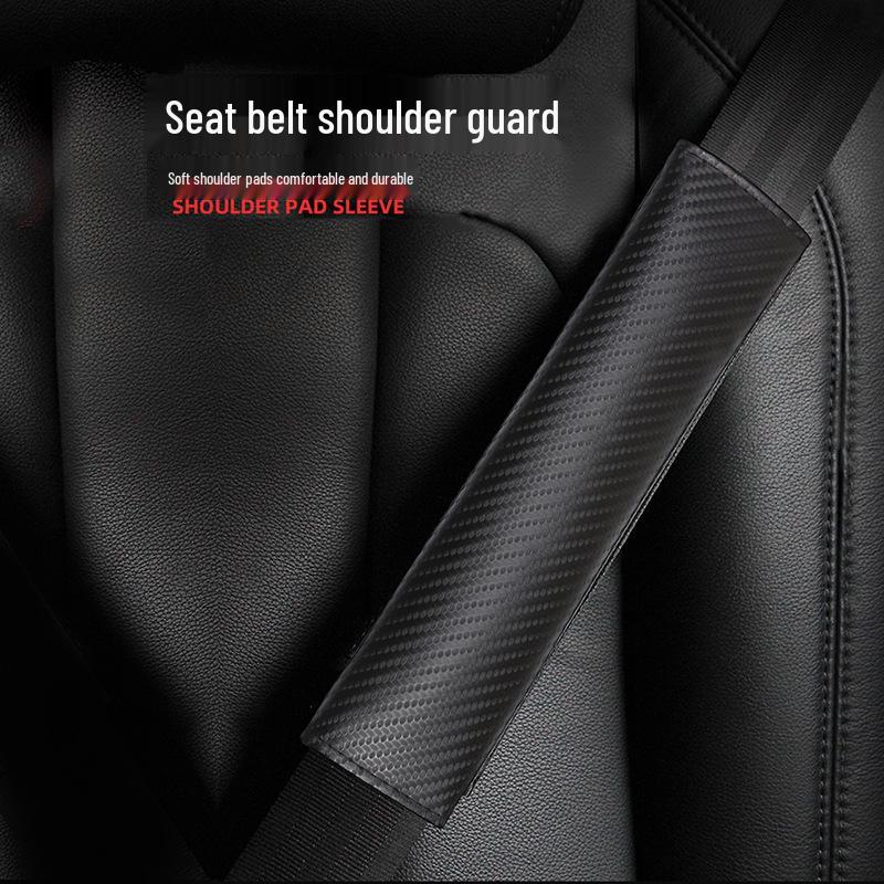 Custom Carbon Fiber Leather Seat Belt Shoulder Pad Cover for Cars