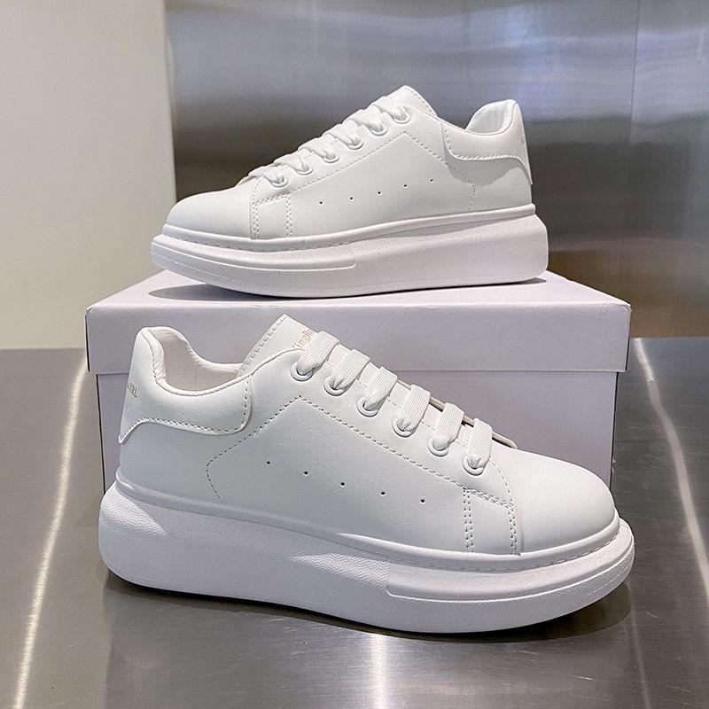 Little White Shoes Men's Shoes Platform-soled Kitchen Non-slip Work Shoes Fashionable Versatile Height-increasing Couple Tide Shoes Black Shoes