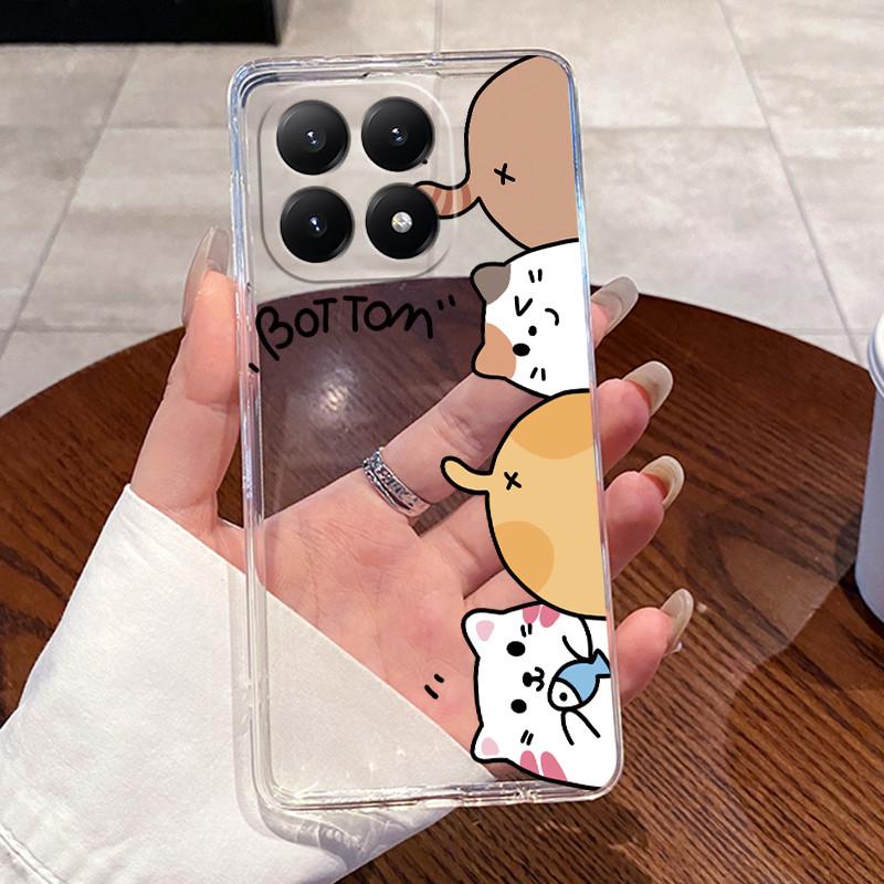 For Xiaomi 15T Case Aesthetic Fashion Cute Cat Astronaut Soft Silicone TPU Back Cover For Xiaomi 15T Pro Transparent Phone Case