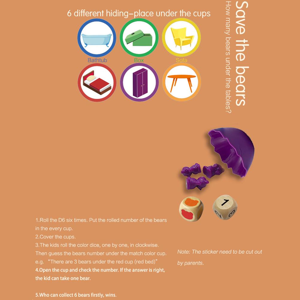 Kids Colorful Counting Bears Set Rainbow Bears Mathing Game with Stacking Cups Number Color