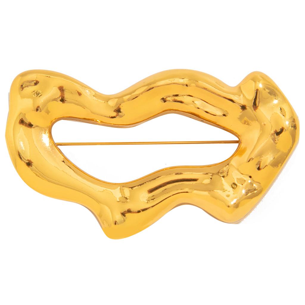 Elegant legeringsbrosch med intrikat ihålig design Unikt kavajnålssmycke Perfekt för fester och daglig pendling