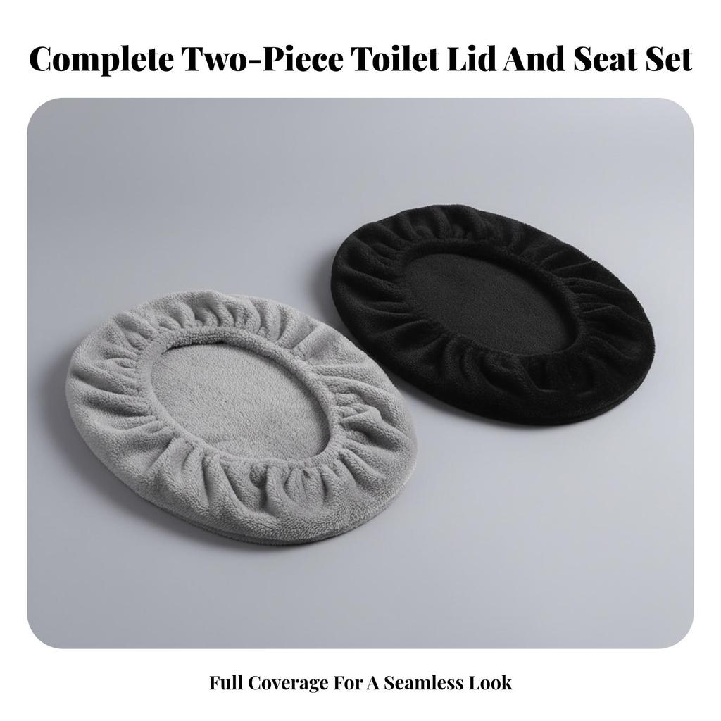 2 Pieces Toilet Lid Cover Soft Seat Dust Long-Lasting for Bathroom