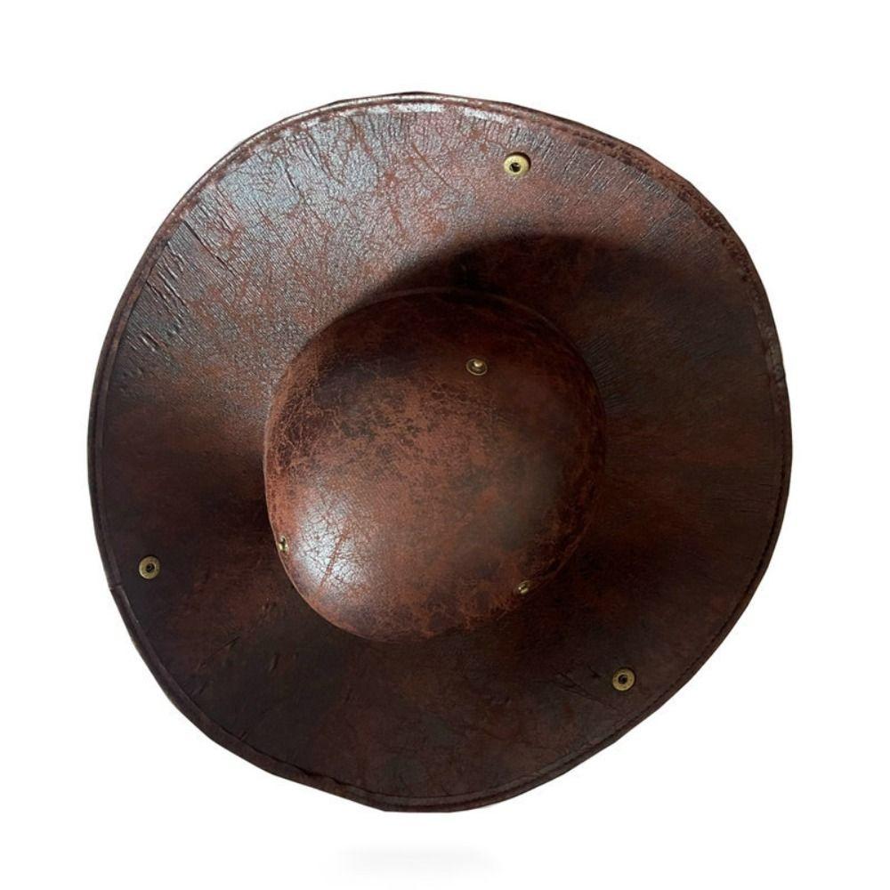 Captain Hat Pirate Hat Cosplay Vintage Faux Leather Button Masquerade Party Men Women Tricorn Hat Pirates Cap