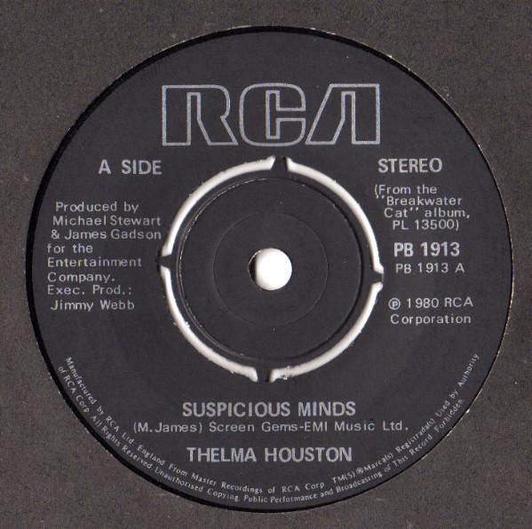 

7inch Record THELMA HOUSTON - Suspicious Minds PB1913 RCA 1980 UK Soul/Funk Used
