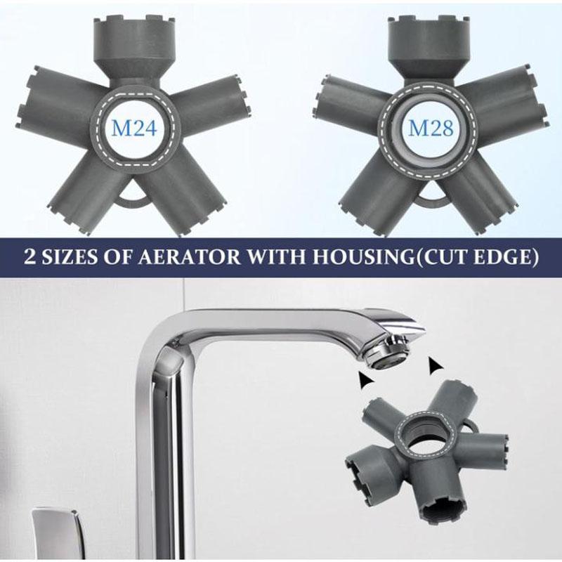 10-in-1 Faucet Aerator Removal Tool for Hidden Threaded Aerator and Aerator with Housing (Cut Edge&Round), Faucet Aerator Tool