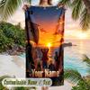 One Piece Beach Towel, Personalized Custom Name Text, Quick Dry Large Absorbent Towel For Beach Pool