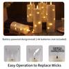 Flickering Flameless LED Pillar Candle Lights with Remote & Embedded Star String for Wishing Wedding Christmas Party Home Decor
