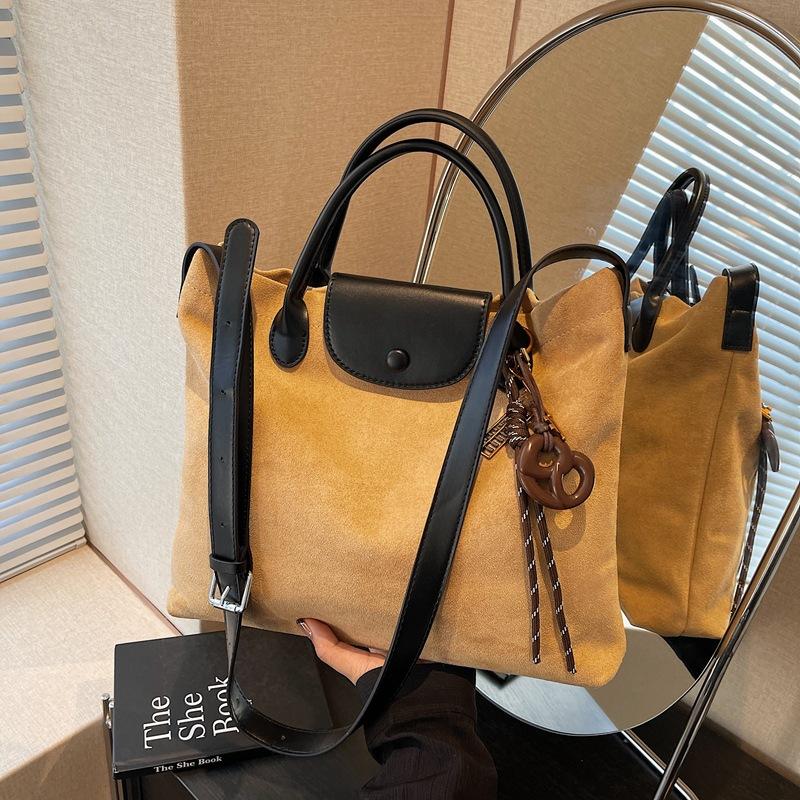 Suede Bag Women's Large-capacity New Retro Casual Messenger Bag High-end Commuter Tote Bag