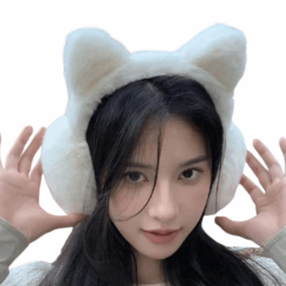 Foldable Warm Earflaps Windproof Cold-proof Ear Mask Kawaii Cat Earmuffs  Outdoors Activities