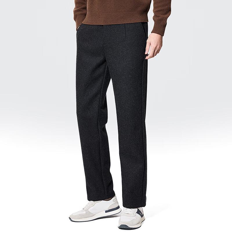 Men's Wool Blend Straight-Leg Casual Pants